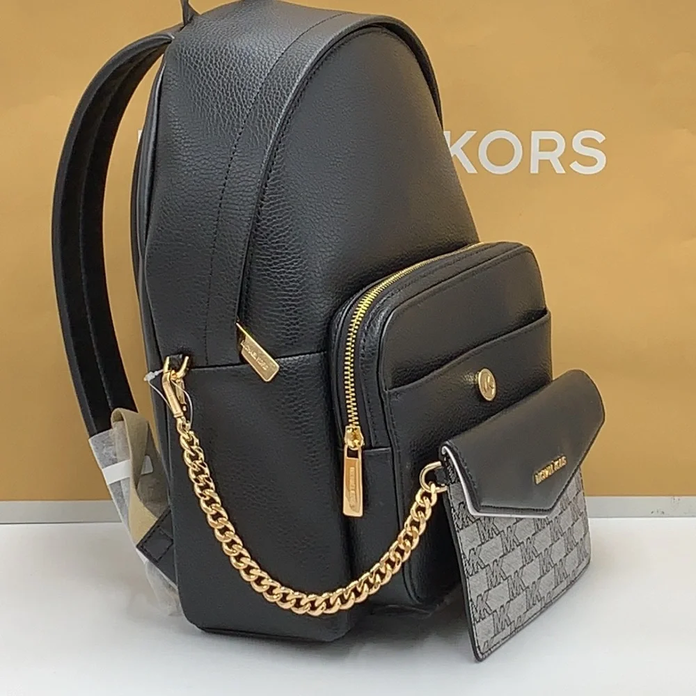 MICHAEL KORS BLACK COLOR Maisie Medium Pebbled Leather 2-in-1 Backpack